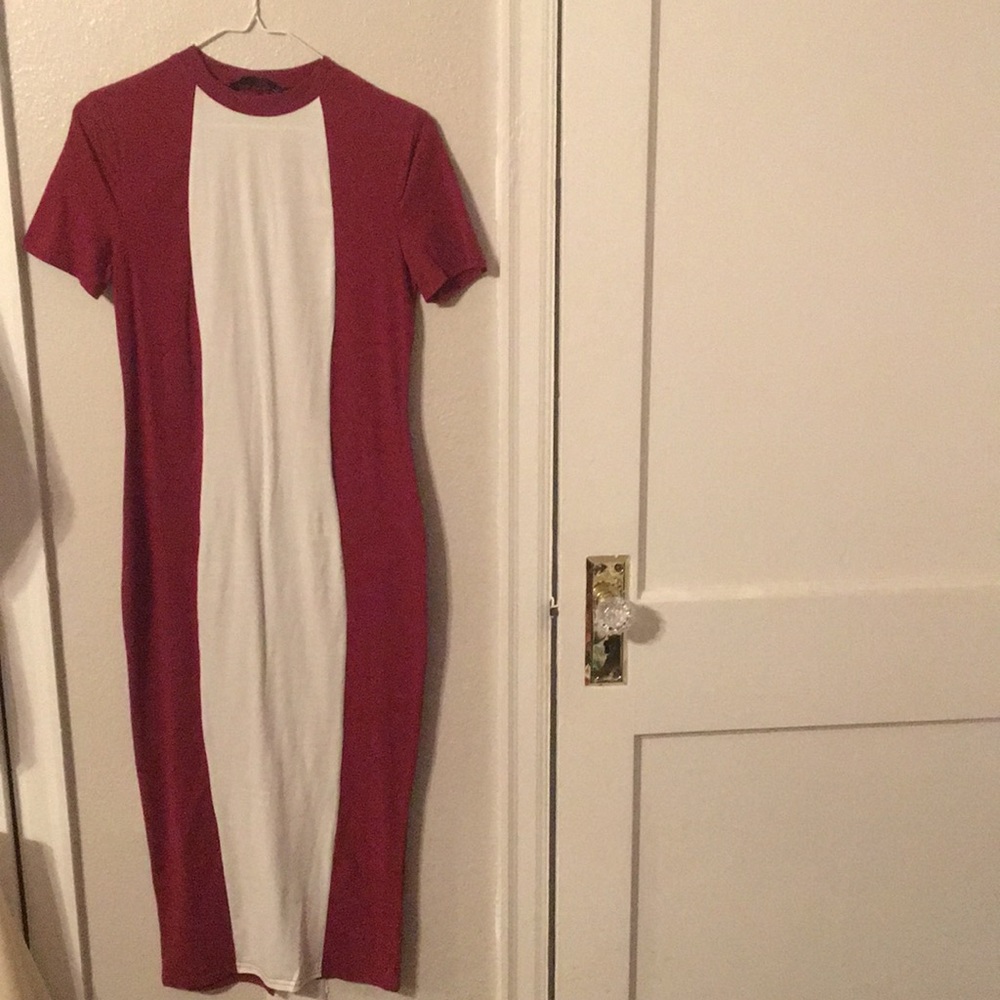 Red and white dress